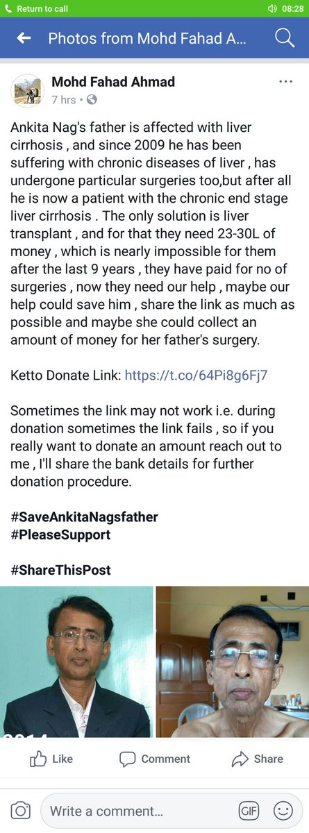 Imfahad_'s tweet photo. Please save a father and help her daughter , 
Donate some amount of money whatever amount it be , a little support of ours can eventually result in something worthy for someone.

Ketto Donate Link: https://t.co/64Pi8g6Fj7 
 
#SaveAFather 
#HelpHerDaughter https://t.co/kjDjAX4x7O