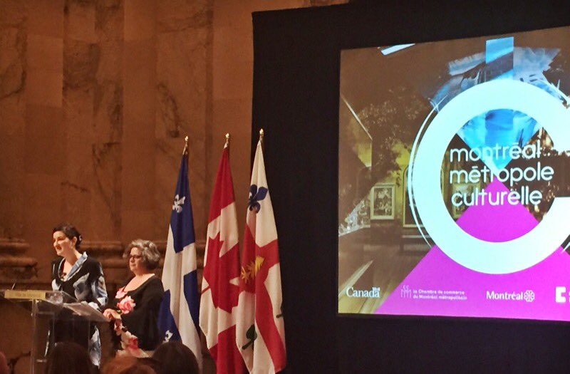 _CamilleB_'s tweet photo. "La culture constitue l'ADN de la Ville de @MTL_Ville" dit @Marie_Montpetit  au lancement du Coup d'oeil 2007-2017 de @MontrealMMC #polqc https://t.co/hsCtaqWaRD