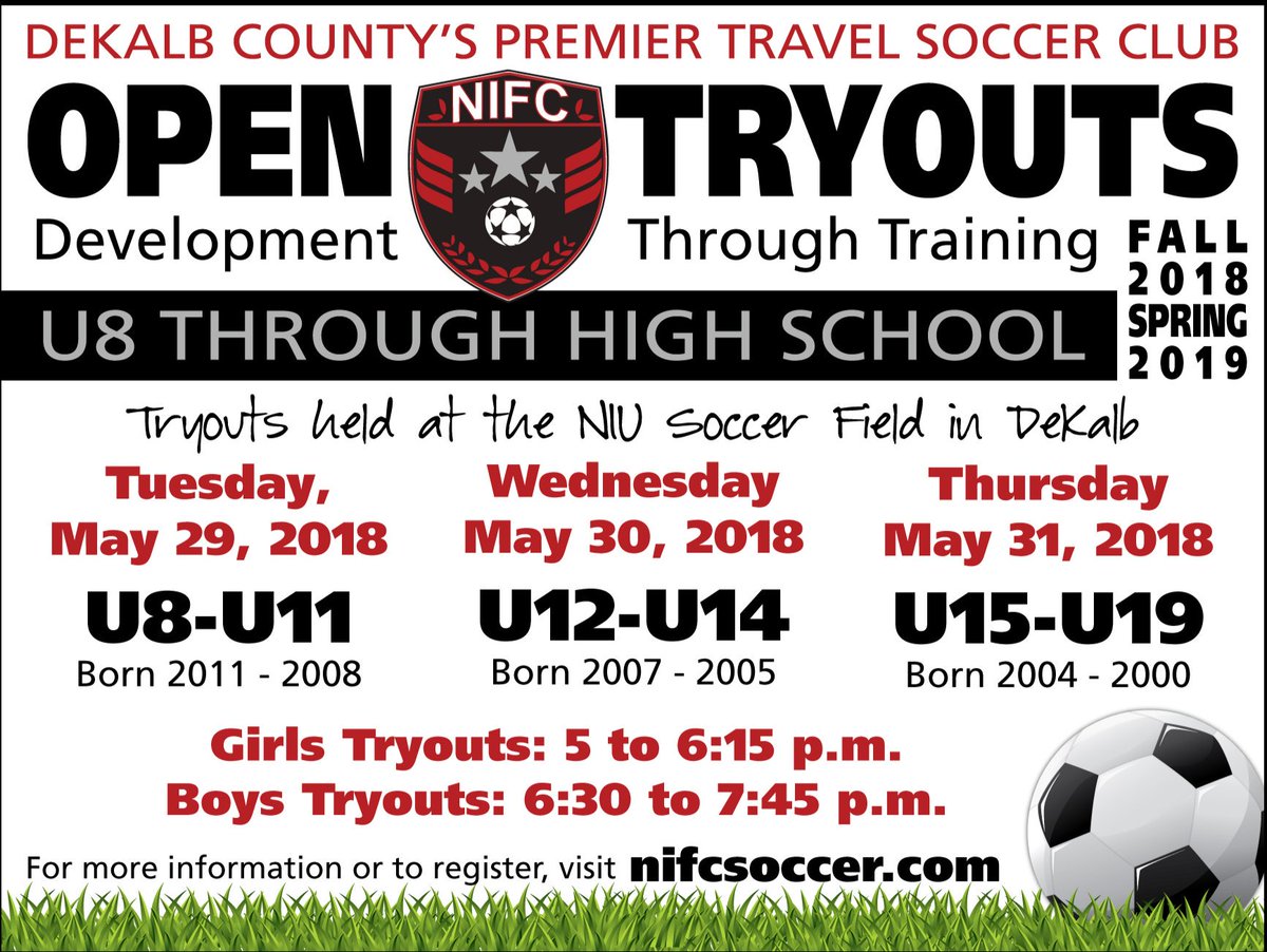 NIFCsoccer's tweet photo. NIFC Tryouts are right around the corner! Register now at https://t.co/zu4sZZYW5a  Please like or retweet to help spread the word!  #developmentthroughtraining #nifcsoccer https://t.co/pMMYRgwU7h