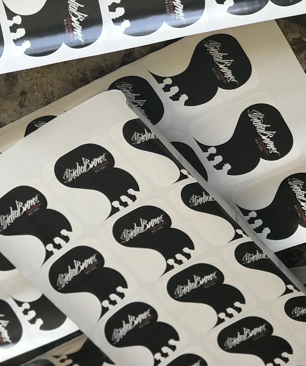 studio_bums's tweet photo. Brand, Music, Art Project, &amp; Journal started as a comic strip. We’ve printed new die-cut stickers for our BUMSTICKITY campaign. “Stick out like a SORE THUMB among the competition.” Check out the new STUDIO BUMS comic strip featuring the Grammy-Winning producer @RickRubin. https://t.co/2ObASrEIiZ