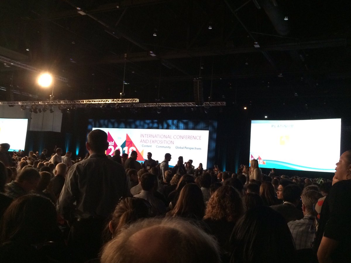 A2ATD's tweet photo. A2atd waiting for President Obama to speak!!! #ATD2018  #atdICE https://t.co/mWCGCMLZlk