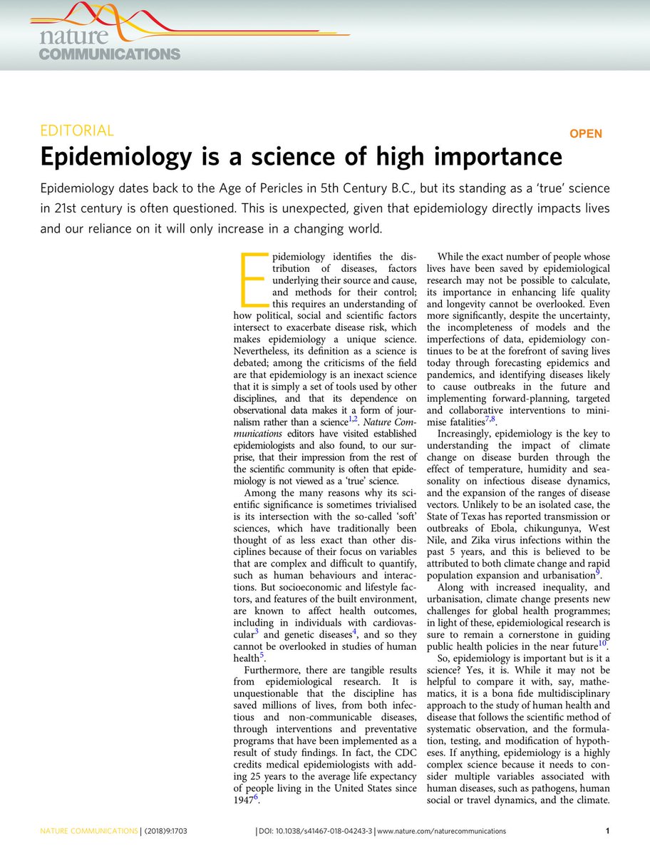 alexvespi's tweet photo. “Epidemiology is a science of high importance”  
@NatureComms editors appreciate the importance of epidemiology and would like to encourage submissions from the field, especially when applied to tackling issues of public health
 https://t.co/AityLqqyo5 https://t.co/Ci7iYeUi8c