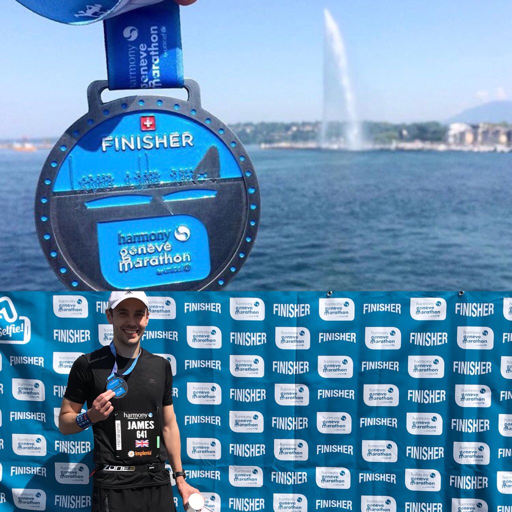 Reflecting on a great, if very tough ☀️, run yesterday at #GeneveMarathon excellent organisation, volunteers and much needed water stations. Pleasure to run through such a great city #MedalMonday #UKRunChat