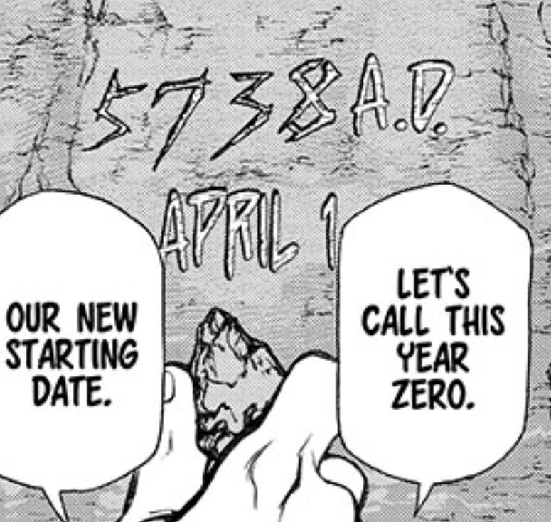 14/ Now we have all the data!-Senku is 6,268 (living) days old on December 31st, 5739 (he hasn't "lived" through January 1st yet).-Breakout date was April 1st, 5738- He was petrified for 117,354,893,870 seconds