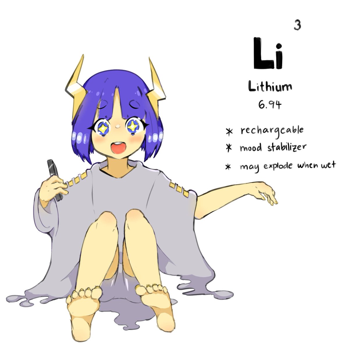 Now here's Lithium:* rechargeable* mood stabilizer* may explode when wet #oneelementperworkout