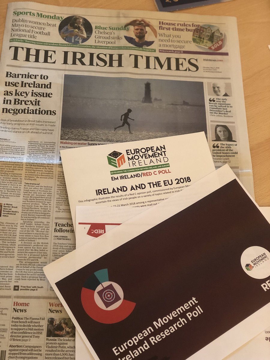 Noelle_OC's tweet photo. Should Ireland remain a part of the EU? Given the UK Vote for #Brexit, should Ireland also leave the EU?
2 years on from UK’s vote to leave the EU - these questions and more are answered tomorrow in the 2018 EM Ireland’s @REDCResearch poll #BankHoliday #prep #europeweek2018 https://t.co/7iOX9S9LAr