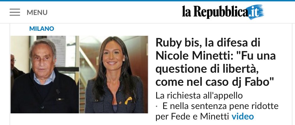 mdiparbleu's tweet photo. Pensavo che il punto più basso l’avessero toccato con la nipote di Mubarak.
E invece
#RubyBis #Minetti https://t.co/W8mTLk11Rk
