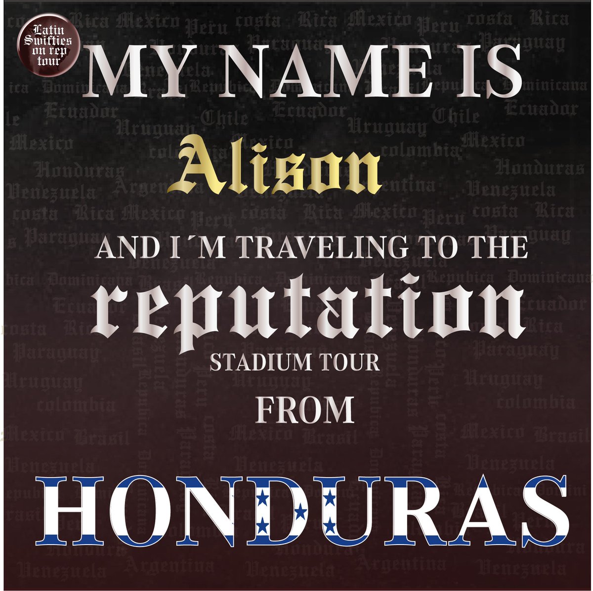 AlisoNicoleHL13's tweet image. I&apos;ll be at #Tampa! 💙❤💙❤ #reputationstadiumtour #LatinSwiftiesOnRepTour #LatinSwiftieOfTheDay