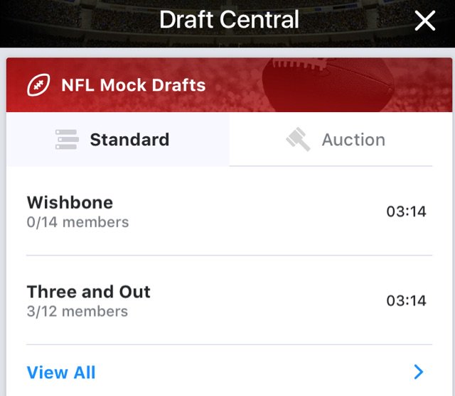 nfl fantasy app mock draft