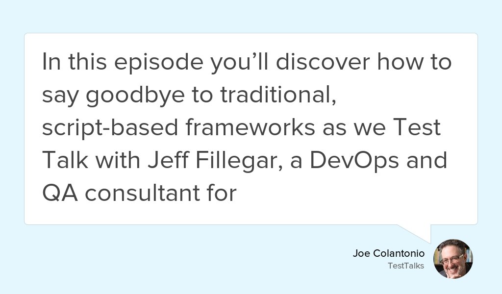 "Jeff Fillegar has been in the enterprise software development and testing world for 15+ years" goo.gl/CA78Up #Devops #Api #Test