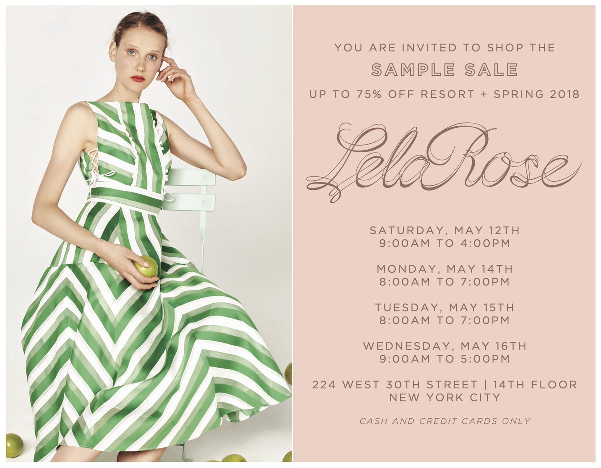 Save the Date! For our #lelarose #samplesale Starting this Saturday in #NYC