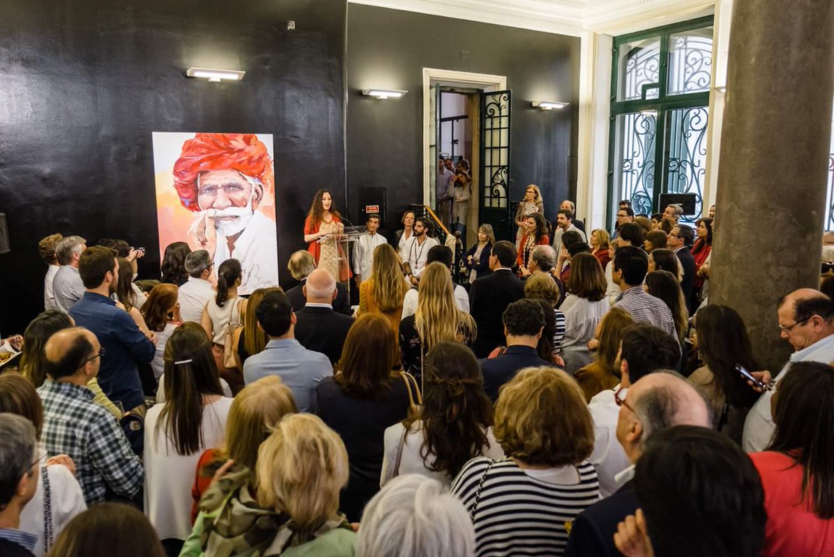 IndiainPortugal's tweet photo. On May 5, Amb H.E. Mrs. K. Nandini Singla attended inauguration of an art exhibition, “Dear India”, showcasing paintings, photographs and videos of Portuguese and Italian artists Carolina Piteira, Roberto Zampino and Guilherme Melo Ribeiro, inspired during their visit to India. https://t.co/QqFa9jlAnd