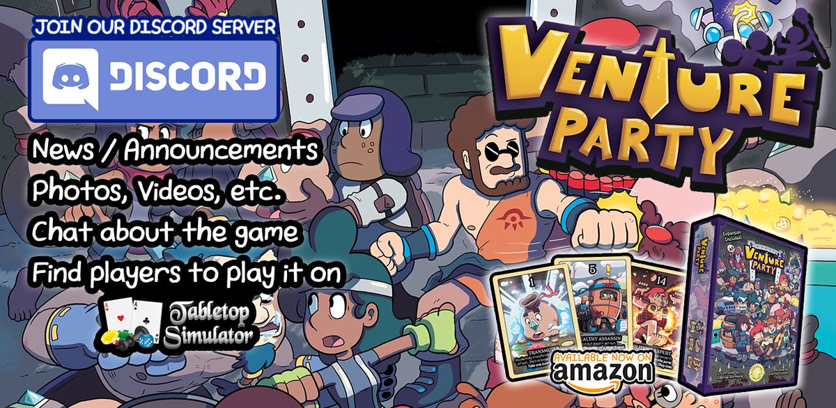 FoxKampInc's tweet photo. Join the Venture Party Discord Server to hang out, chat, and look for players to play with on #Tabletop Simulator! ---> https://t.co/anz6z9eN3z https://t.co/YNvWwDVa1n