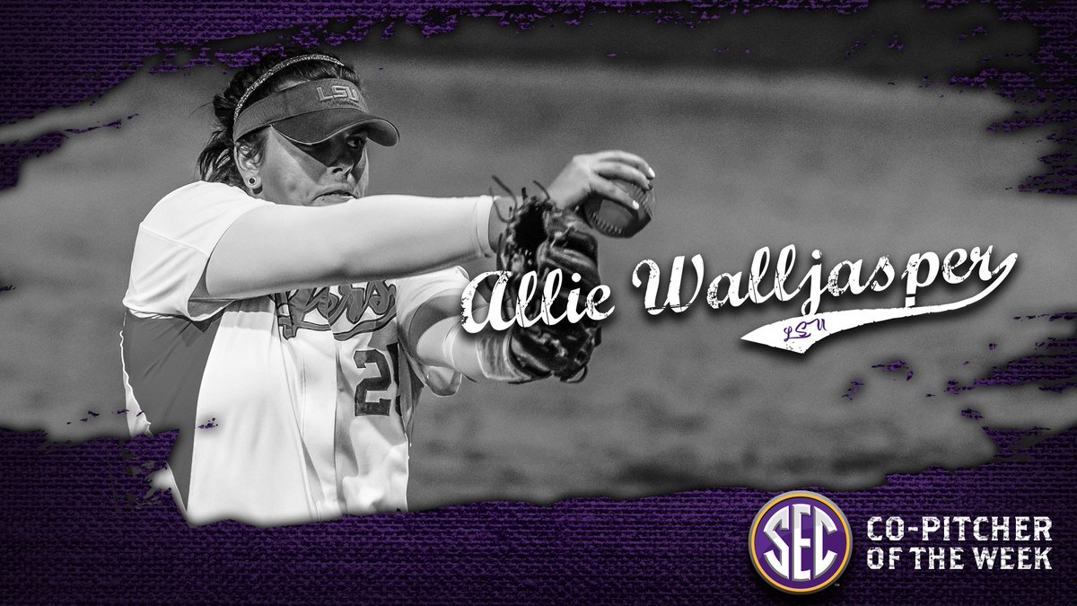 Recorded two complete-game victories over No. 15/16 Arkansas as <a href="/LSUsoftball/">LSU Softball</a> secured the series sweep.

<a href="/walljasperlsu/">Allie</a> is #SECSB Co-Pitcher of the Week.