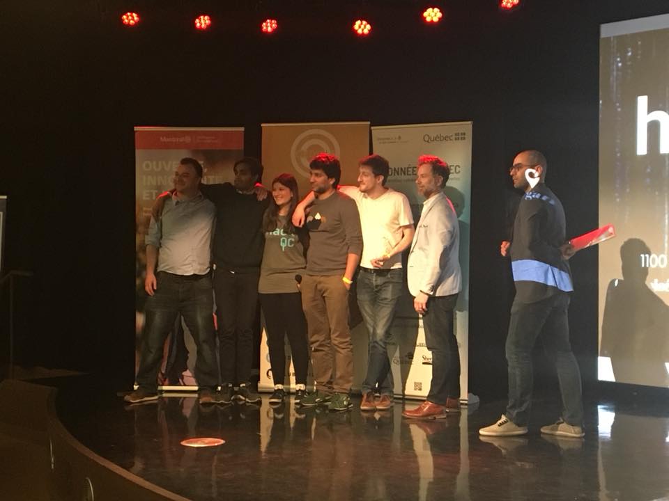 CEuMONTREAL's tweet photo. Bravo aux trois projets gagnants du #HackQC18 : Snaptrash, GreenScore et Acclimate! #donnéesouvertes #technologies https://t.co/qZtlwpTAuP