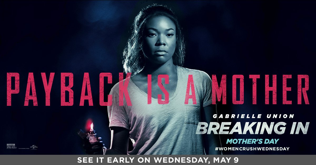 CineBistroATL's tweet photo. >>THIS WEDNESDAY<< 
Join us for an exclusive early screening of #BreakingIn starring @itsgabrielleu on Wednesday, 5/9! #WomenCrushWednesday #PaybackisaMother 
Tickets on sale now: https://t.co/RK2jWWKImu https://t.co/uo6s9FqdFr