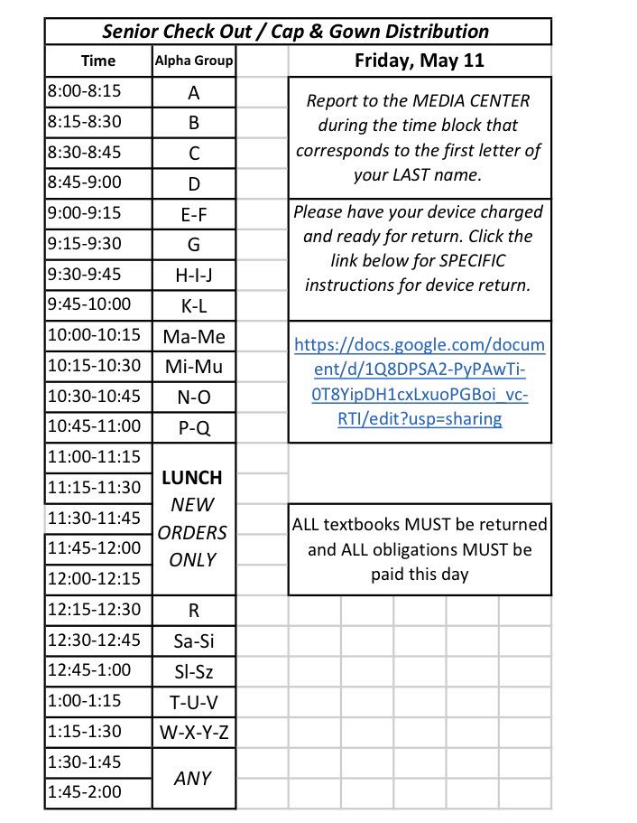 dphs_2018's tweet photo. SENIORS! Cap and Gown Distribution and Device check out THIS FRIDAY!! ALL OBLIGATIONS MUST BE PAID THIS DAY! https://t.co/FQftpstFjs
