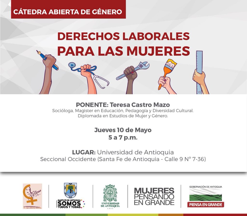 MujeresAnt's tweet image. #Invitación | Cátedra Abierta de Género: “Derechos laborales para las mujeres” ¡Te esperamos! 😉