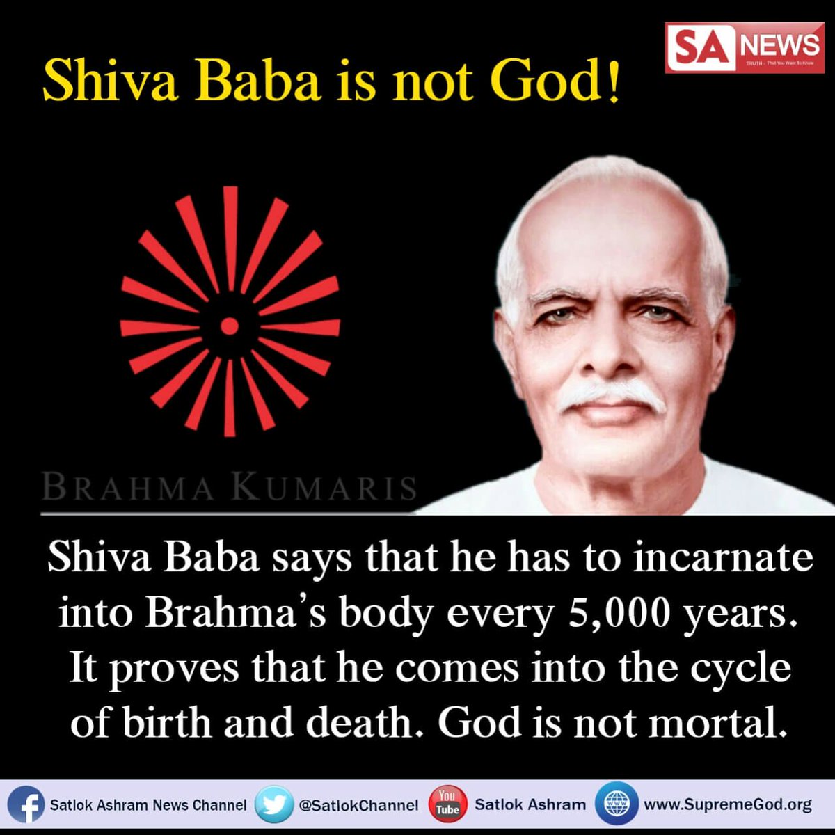 KannuP08's tweet photo. #BrahmaKumaris_Exposed
BrahmaKumaris believe that God is not moral.
❌This is not true❌
To know more watch sadhna tv 7:30 pm
#CallForGunTape https://t.co/nTdRLYQqjK