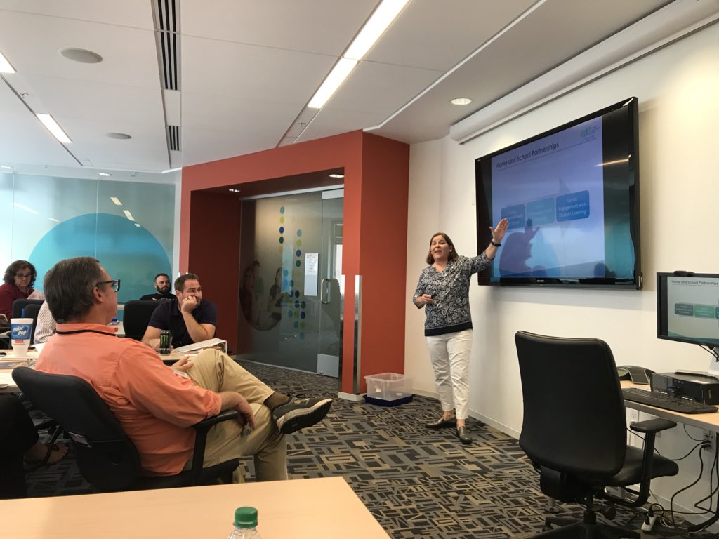 FaithB_APTT's tweet photo. Dr. Maria Paredes facilitates professional development for school leaders in the @azedschools ELEVATE program.  Teaching how to shift from parent involvement to family engagement. #aptt #familyengagement  #inspirechange https://t.co/3CEHztRHqs