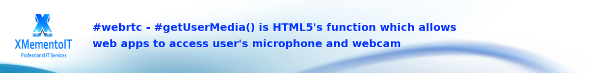 DamianZiobro's tweet photo. #webrtc - #getUserMedia() is HTML5's function which allows web apps to access user's microphone and webcam https://t.co/j5yyXGCG7e
