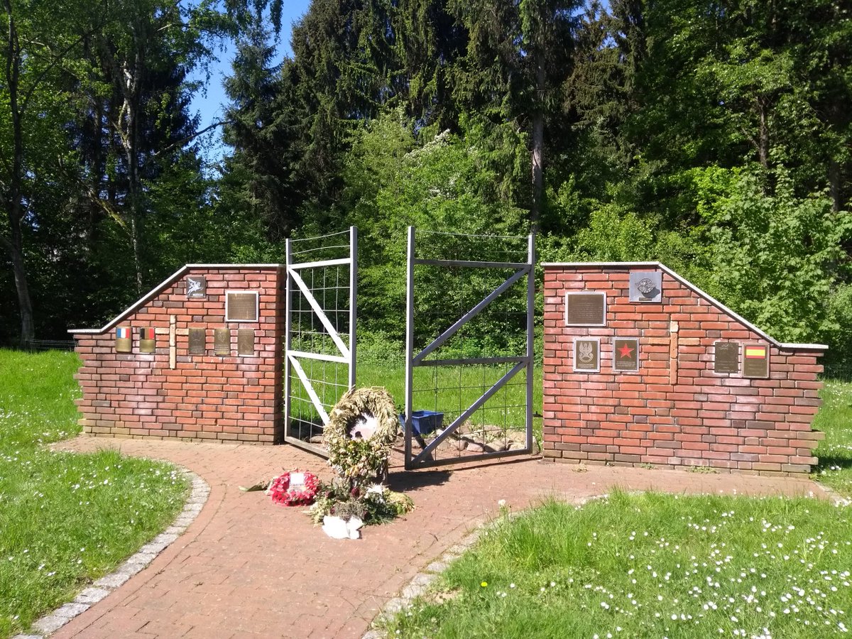 WarwalkerUpdate's tweet image. Memorial gates near the site of Stalag XIB, Bad Fallingbostel. One of the largest Allied POW camps in Germany and home (and, for some, final resting place) for many British, Russian, American, French and US POWs including my grandad. He made it...thousands didn't.