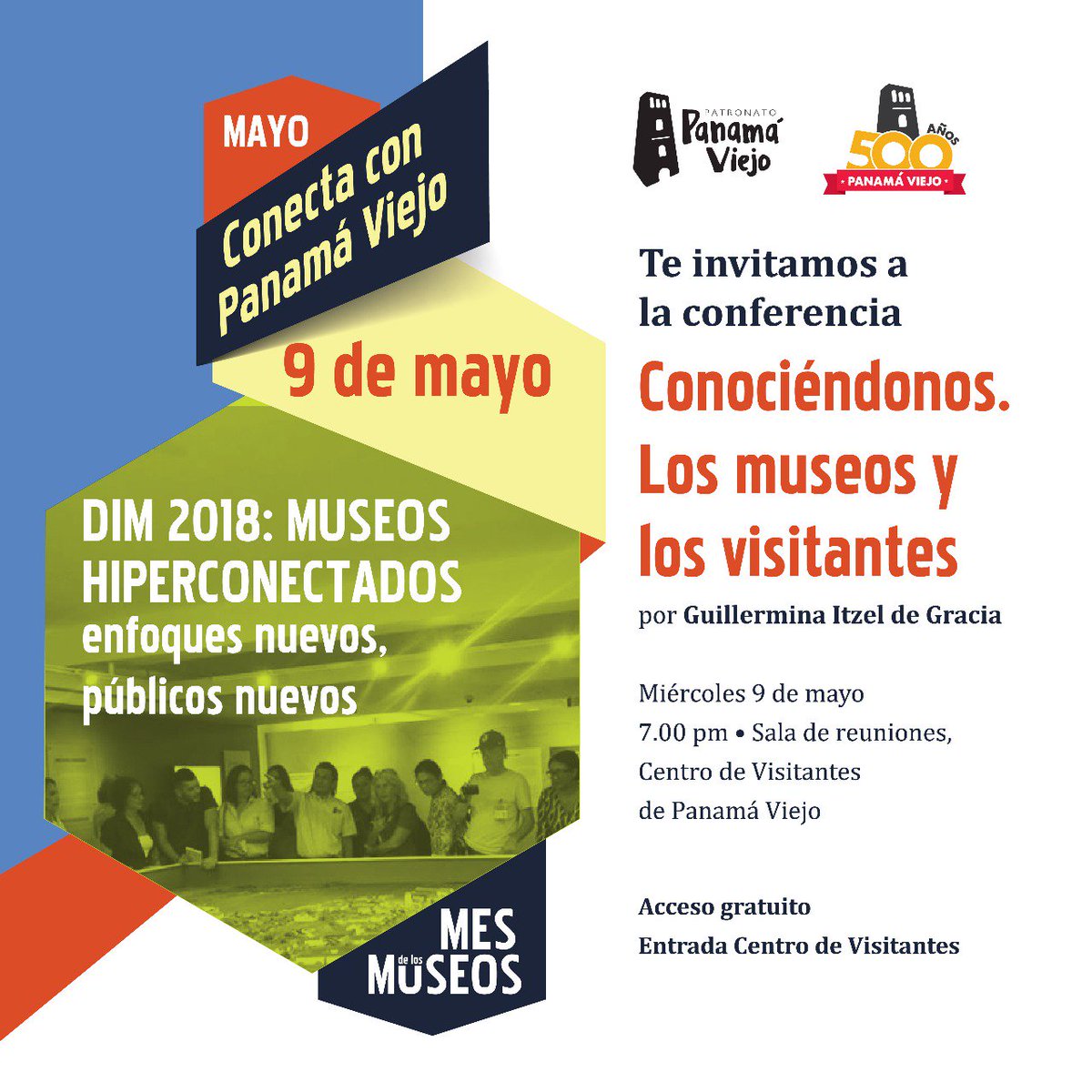 Los esperamos este 9 de mayo en la conferencia Conociéndonos: los museos y los visitantes.
7:00 pm en el Centro de Visitantes.
#MesdelosMuseos #tuhistoria @INACpanama <a href="/ATP_panama/">Autoridad de Turismo de Panamá</a> <a href="/audubonpanama/">Audubon Panamá</a>  <a href="/OCApanama/">Oficina del Casco Antiguo</a>  <a href="/SPIPanama/">SPI</a> <a href="/SERTVPANAMA/">SERTV 📺</a>