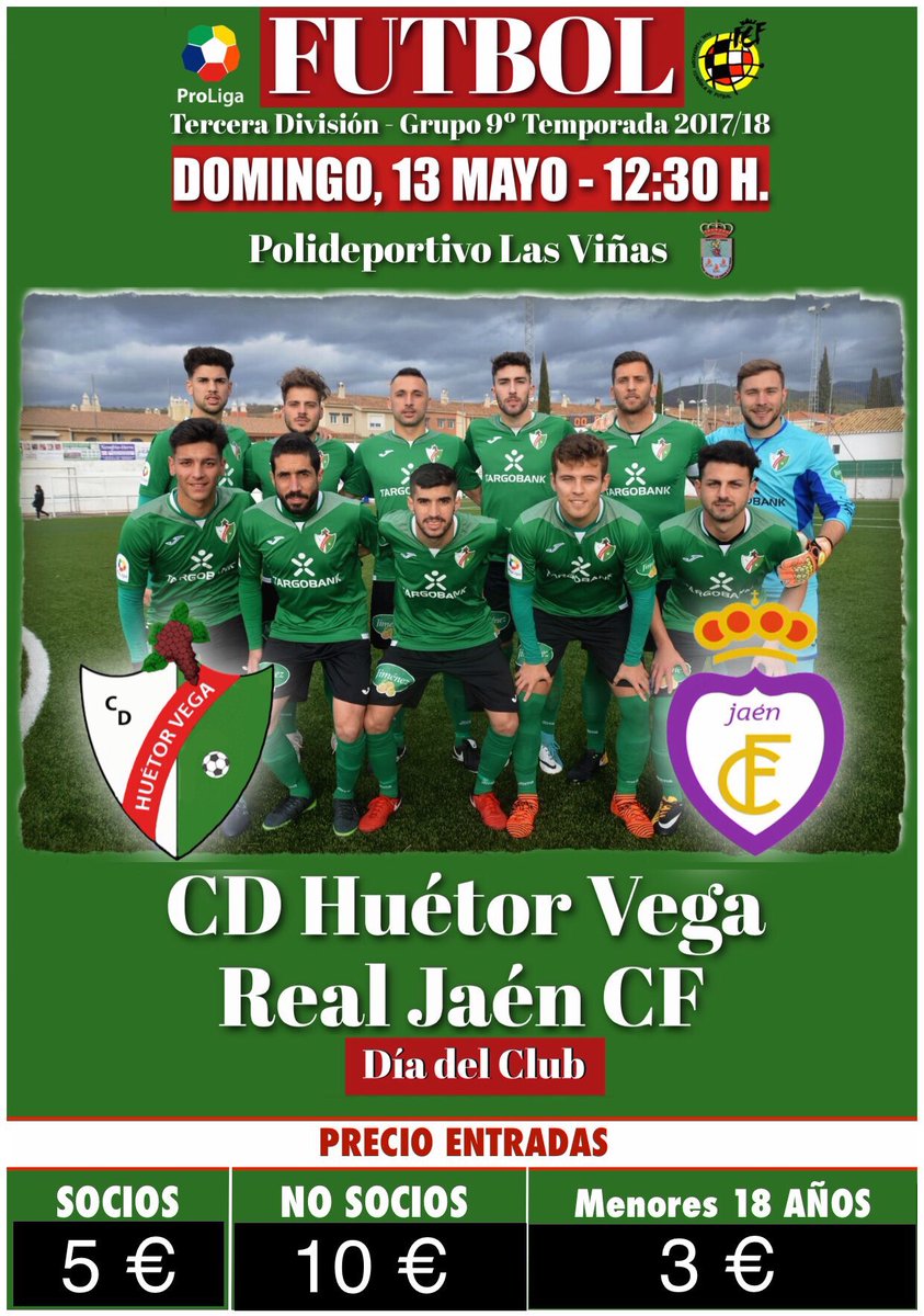 RinconLagarto's tweet image. Este domingo es el último partido de la temporada. Hay que ganar sí o sí para entrar en playoff. ¡VAMOS REAL JAÉN! #1Final

🗓️ Jornada 42 grupo IX Tercera División 
⌚ 12:30 
🏠 Polideportivo Las Viñas 
⚽️ @CD_HuetorVega vs @RealJaenCF 
🎫 + 🚃 15€ 
🔁 #HalaJaén
