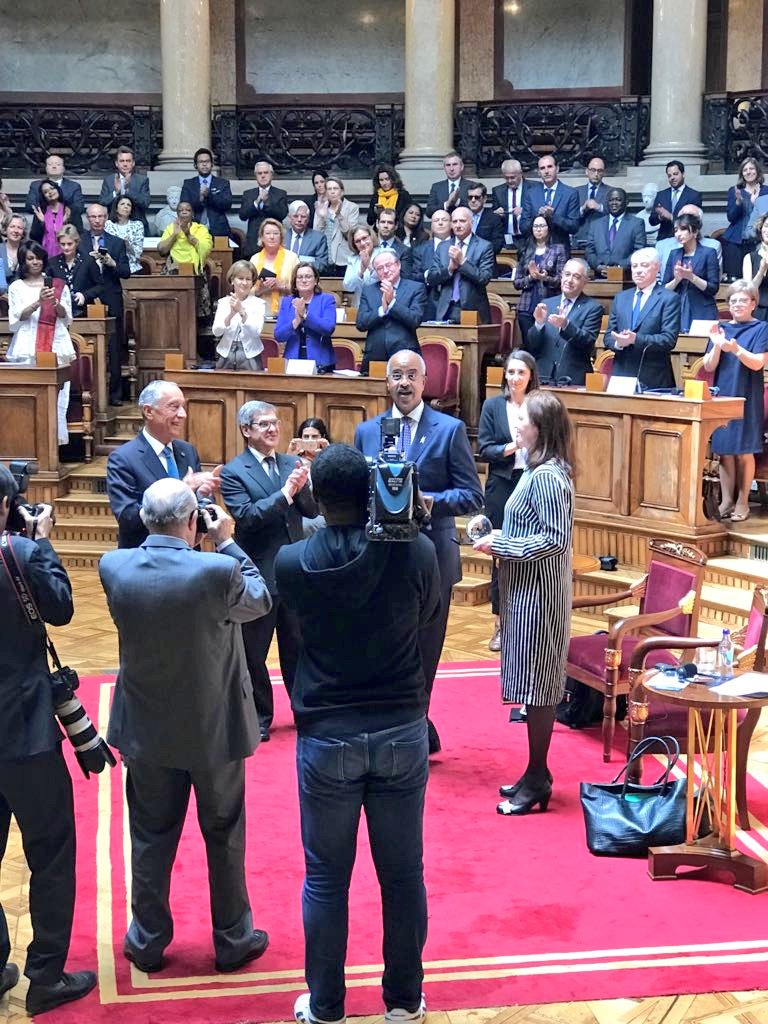 Abbas_Gullet's tweet photo. Today, l had the honor to be awarded the 2017 North-South Prize by the Council of Europe along my friend and colleague Ms. @Kr_Kumpula by the President of the Republic of Portugal. Thanks to all my friends from Kenya and World over for your kind and warm messages. https://t.co/78HqVD56LJ