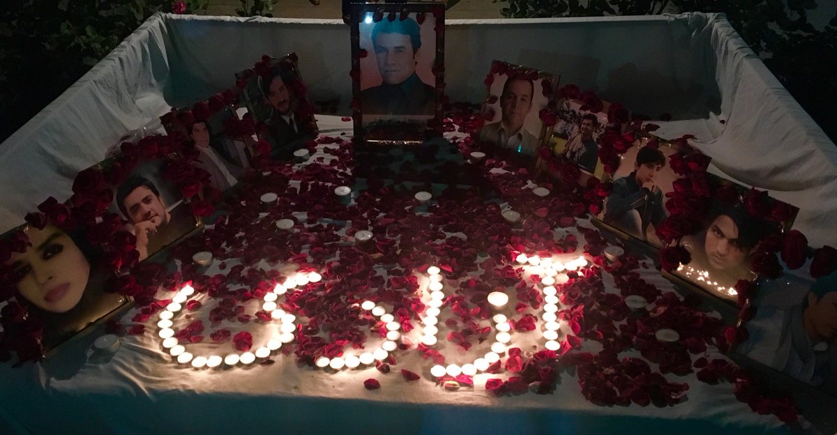 A ceremony to remember Shah Marai, Chief Photographer of <a href="/AFP/">AFP News Agency</a> and nine other journalists, who lost their lives on #DarkMonday in #Kabul. The ceremony was held at AFP Office. It is written “Freedom” by lightening candles. Goodbye Marai and our beloved Journalists. :’(