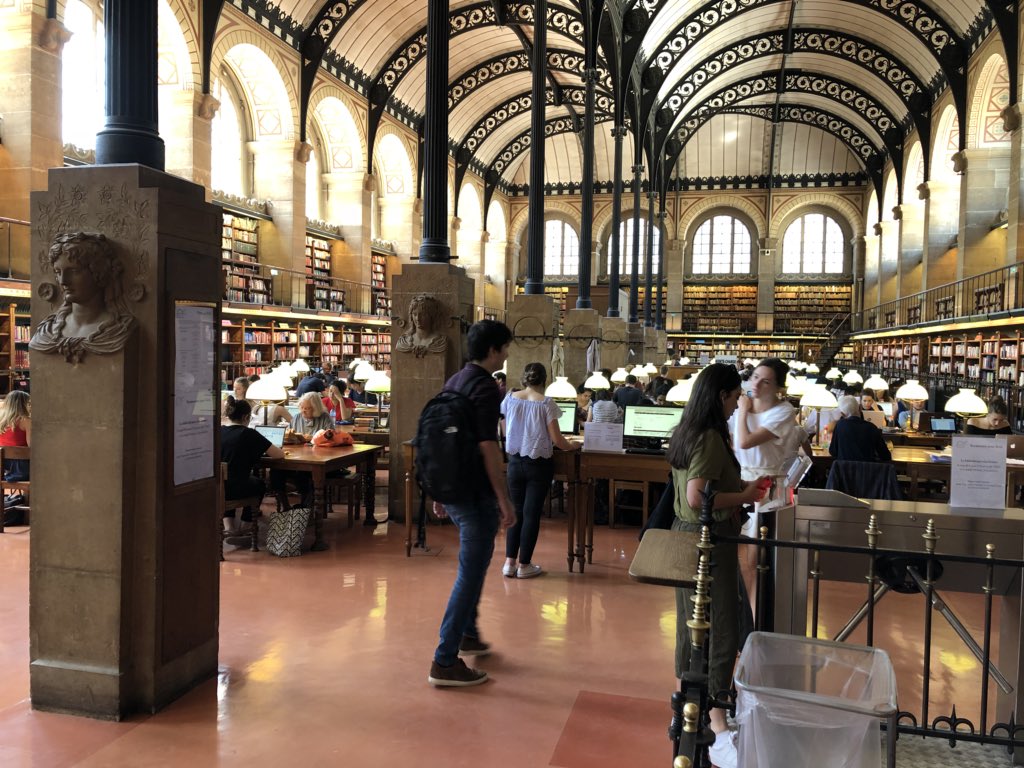 zedarchitects's tweet photo. Nice contrast between the masonry walls with large openings and the thin cast iron structure at Labrouste St Genevieve and Bibliothèque Royal libraries https://t.co/cNCr6SMrbE