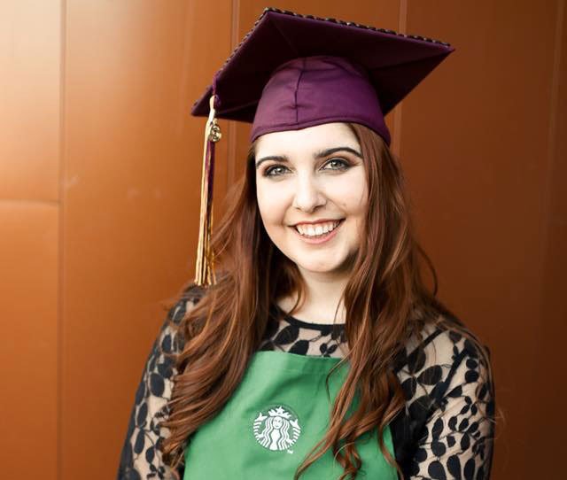 ASU_Alumni's tweet photo. “The Starbucks College Achievement Plan made it possible for me to go to school,” ~ @Starbucks grad Katelyn Hughes. Welcome the #ASUAlumni family to you and all of your fellow SCAP grads. 🎓  #ASUgrad
https://t.co/J9Zg12qBkr https://t.co/kWnhJUOMIj