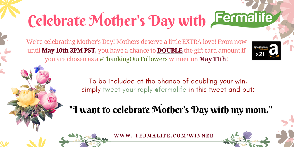 fermalife's tweet photo. Ready for our #MothersDay Drawing? WANT TO DOUBLE YOUR WIN? Reply to this tweet: "I want to celebrate Mother's Day with my mom" by May 10th 3PM PST &amp; if you are chosen as a winner - you will win a $200 #AmazonGiftCard instead of $100! #ThankingOurFollowers https://t.co/2QOZDA5Z5M https://t.co/3lW0h4nSk8