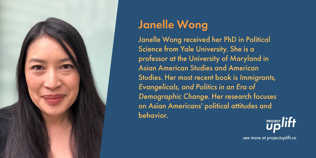 UpliftProject's tweet image. &quot;To me, AAPI visibility means using data and facts to confront false assumptions about AAPI communities and to further equality across all marginalized communities.&quot;
#APAHM Feature: @ProfJanelleWong, a scholar &amp;amp; teacher who has worked closely with orgs that serve Asian Americans.