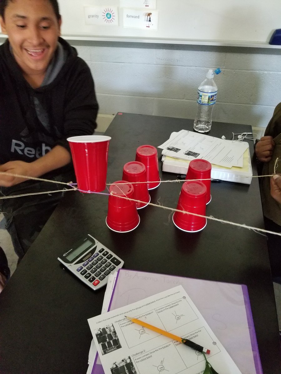 MrsParkins_JHS's tweet photo. Using the cup stack challenge in #activephysics to learn about balanced and unbalanced forces and how to draw free body diagrams. @sweiss0811 https://t.co/xbapaqQiHZ