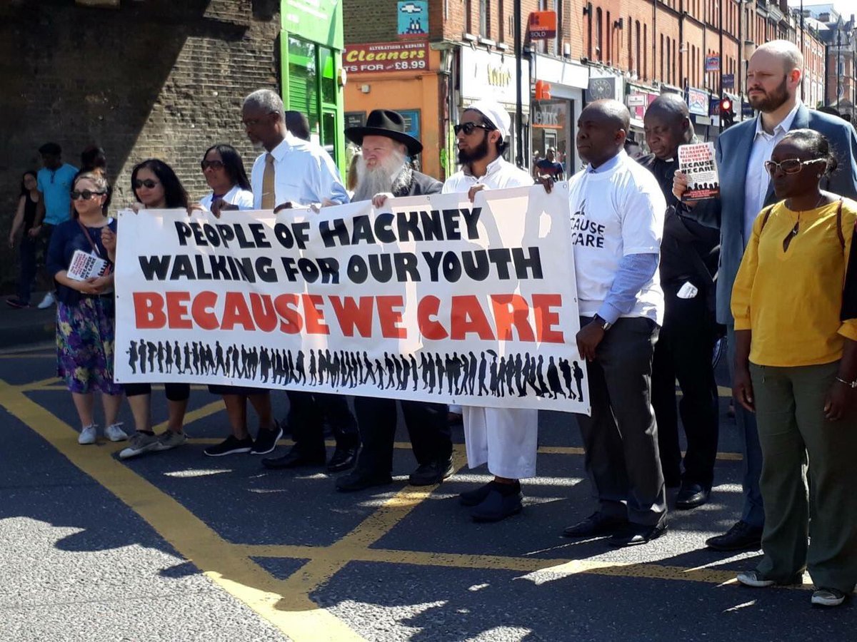 Shomrim Stamford Hill Shomrim President Rabbi Herschel Gluck Obe Joined With The Mayorofhackney At The Hackney Youth Walking Together Against Knife And Gun Crime In London Over 60 Lives Have