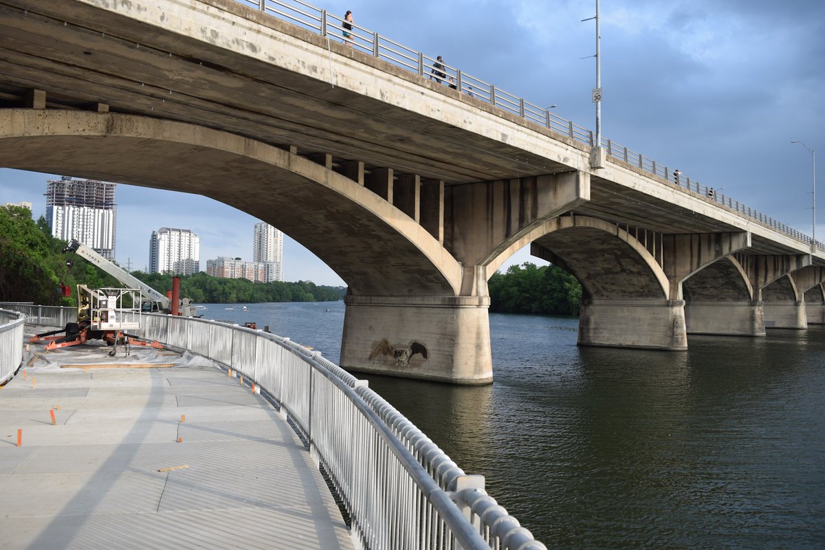 TheTrailATX's tweet photo. ATTN Trail users: The stretch of the Trail under the Congress Ave. Bridge will be closed Wed, 5/9 through Mon, 5/21 (12 days total) while the old wooden bridge is demolished and the new overwater pathway is connected to the existing Trail. Please look for the detour route signs! https://t.co/OY13u9ZABV