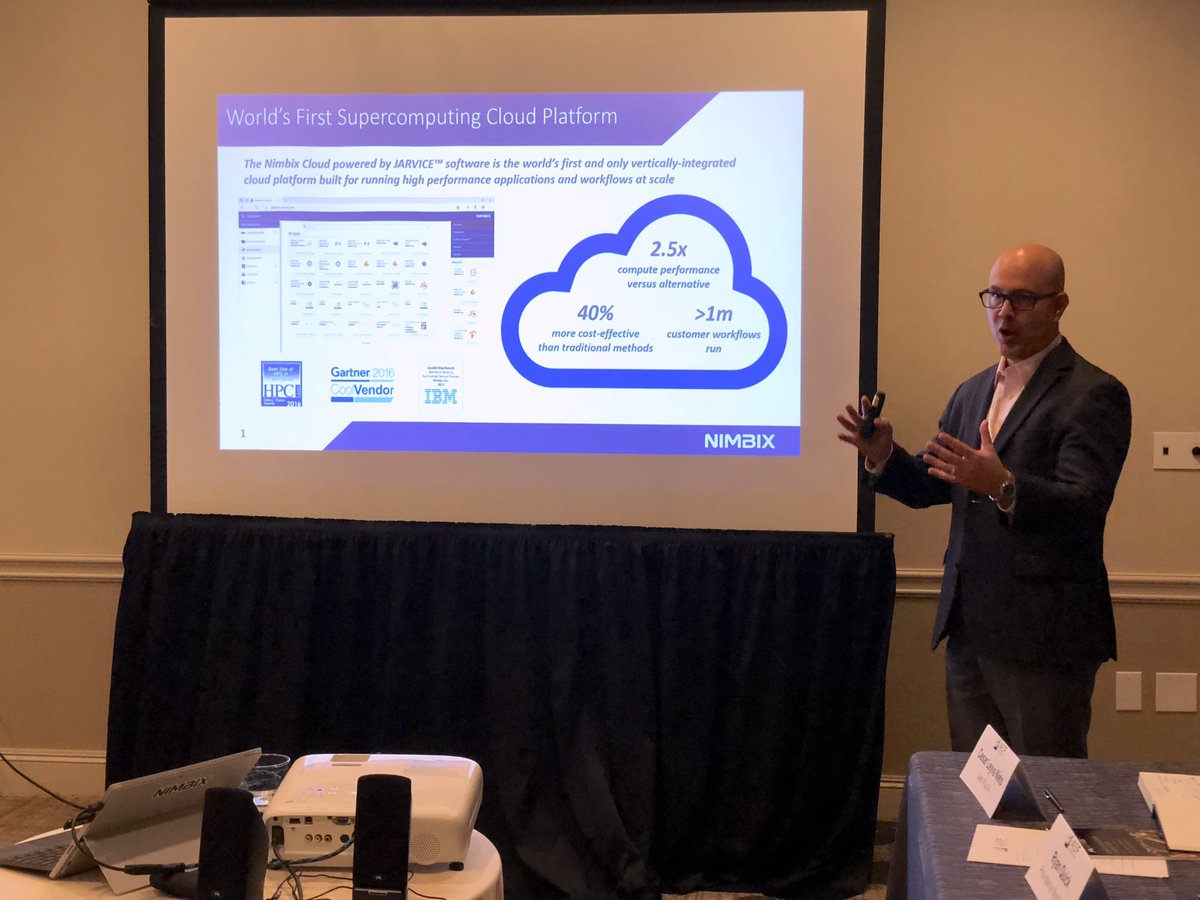 Nimbix's tweet image. .@Nimbix focuses on optimizing #HPC workloads in the #cloud with three clicks  at #AdvancedScaleForum.