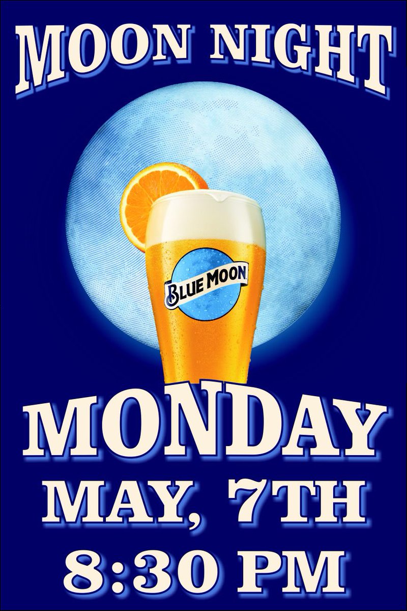 OrangeCrateBar's tweet photo. Let's finish strong! Here we go with another big Monday night full of the best specials on the hill!

$3.50 Yuengling Pint
$6.95 Order of Jumbo Wings
$4 Jim Beam Doubles

And Moon Night!
$6 23oz Blue Moon Mango Wheat, Blue Moon Summer Honey Wheat &amp; Blue Moon Belgian White https://t.co/sErSwVnq9Z