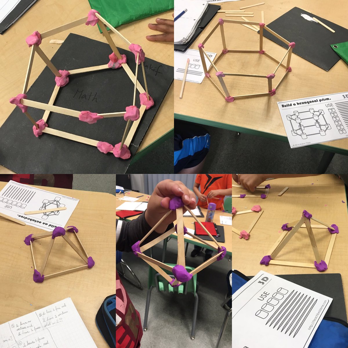RSGrade3and4's tweet photo. Grade 3 Ss from rooms 12 and 13 had a great time building a variety of 3D shapes. https://t.co/xlT6SD5Ntx