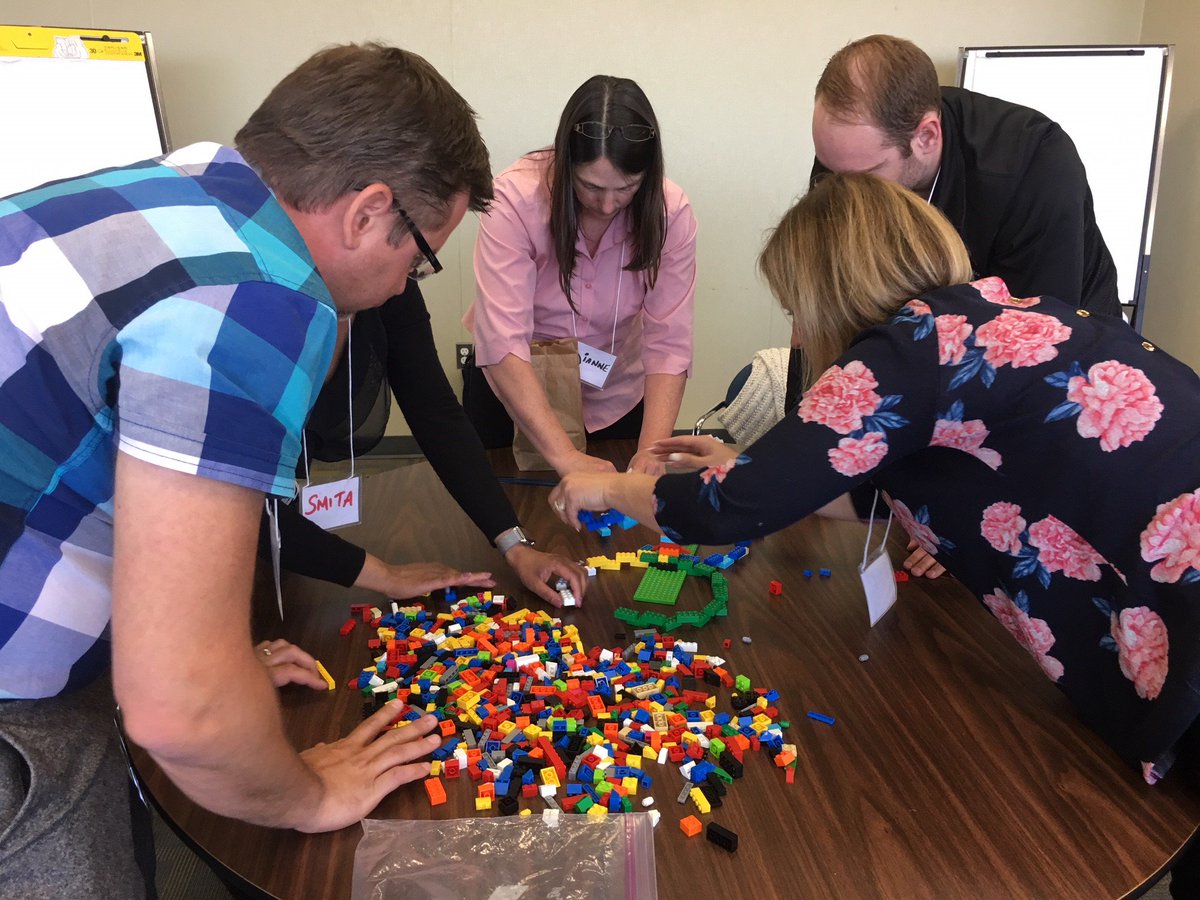 Our Reimagining Leadership program explores the Collaboration Continuum this morning through a hands-on experience! #HHSCFPD #HHSLDP #ReimaginingLeadership #CollaborationContinuum
