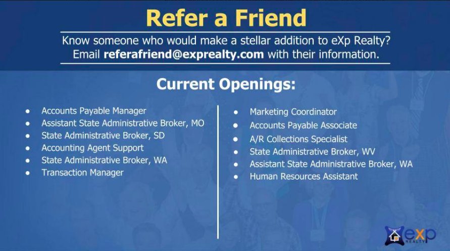 AGNTInc's tweet photo. 10,000+ agents at eXp Realty = #WEAREHIRING - #Growth #AgentOwners #Stock #JobSearch #Career $EXPI https://t.co/4iMRCAt9gJ https://t.co/ge0b4vhYSI