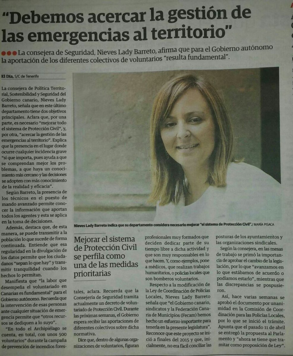 Aprocica's tweet photo. "Debemos acercar la gestión de las emergencias al territorio"..

La consejera de #Seguridad , @LadyBarrreto , afirma que para el Gobierno autónomo la aportación de los diferentes colectivos de voluntarios "resulta fundamental".. @eldia @territoriocan

https://t.co/btl4bC1fzL https://t.co/axK7jcYlYu