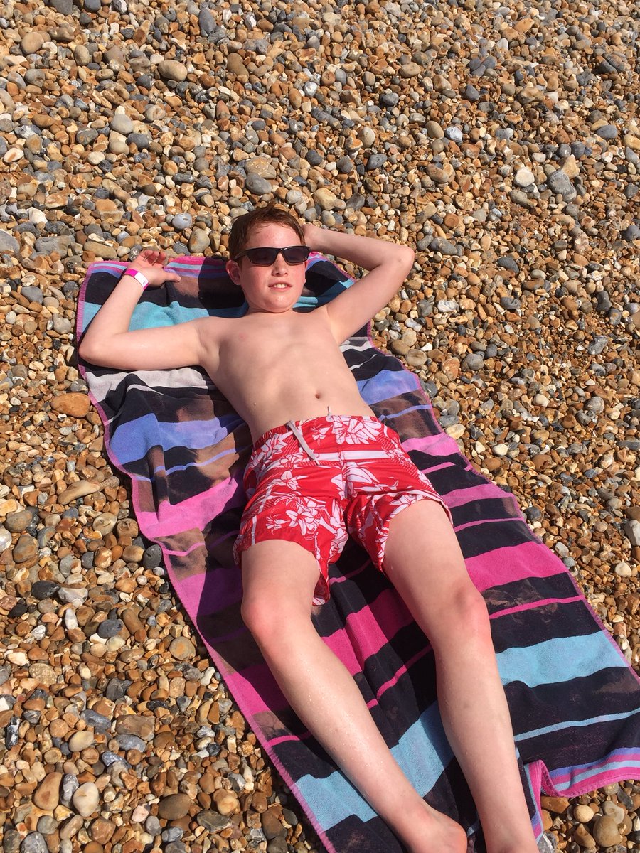 Taking a break from his full on football program with some down time in the sun