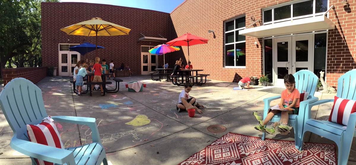 livingekim's tweet photo. Reading patio is open to kick off summer reading! Chalk, magazines and puzzles @WhitesidesElem1 @VOCALCCSD @chretienheidi1 @CCSDConnects https://t.co/ScjFG5wjYF