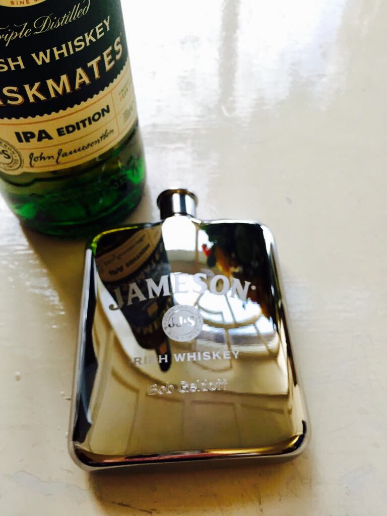 Nice touch from <a href="/jamesonwhiskey/">Jameson Whiskey</a> Engraved hip flasks #BobGeldof #CillianMurphy #VinylDublin
