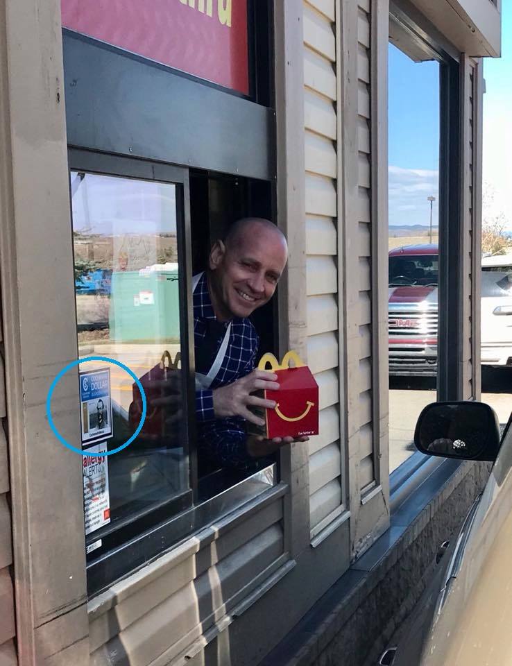Our happy and smiling Mayor Jeff Genung helping out on McHappy Day at Cochrane McDonald's, where they are now accepting your Cochrane Dollars.