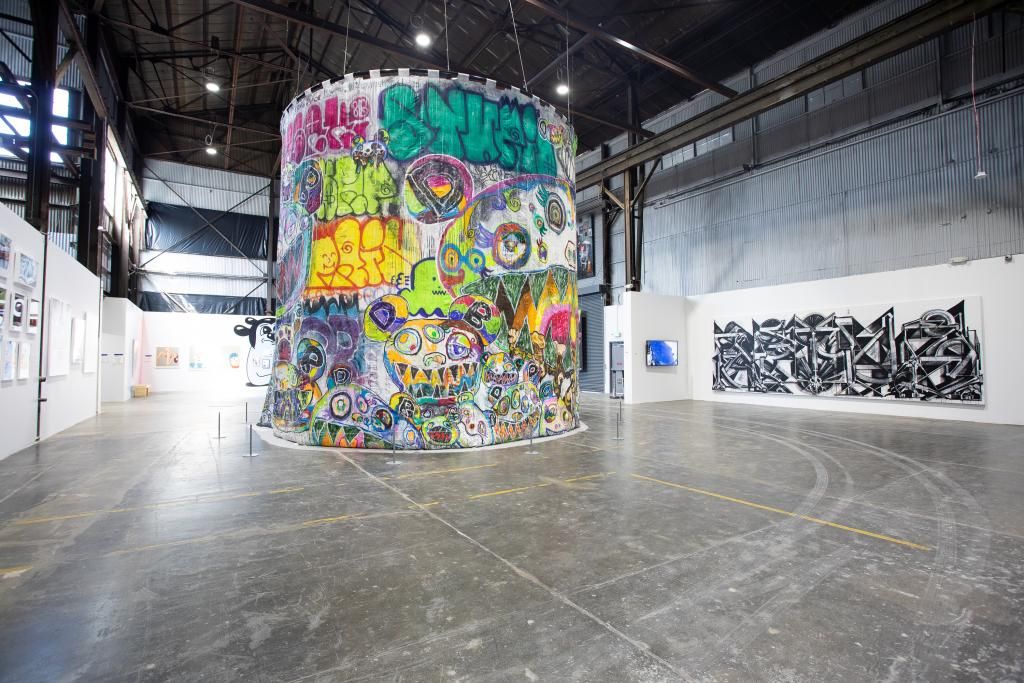 brentbushnell's tweet photo. So pumped that the street art exhibit "Beyond the Streets" is live! Same crew did my favorite LA exhibit in 18 years here. https://t.co/PeY6FwMoH1 https://t.co/pJkBMXamid