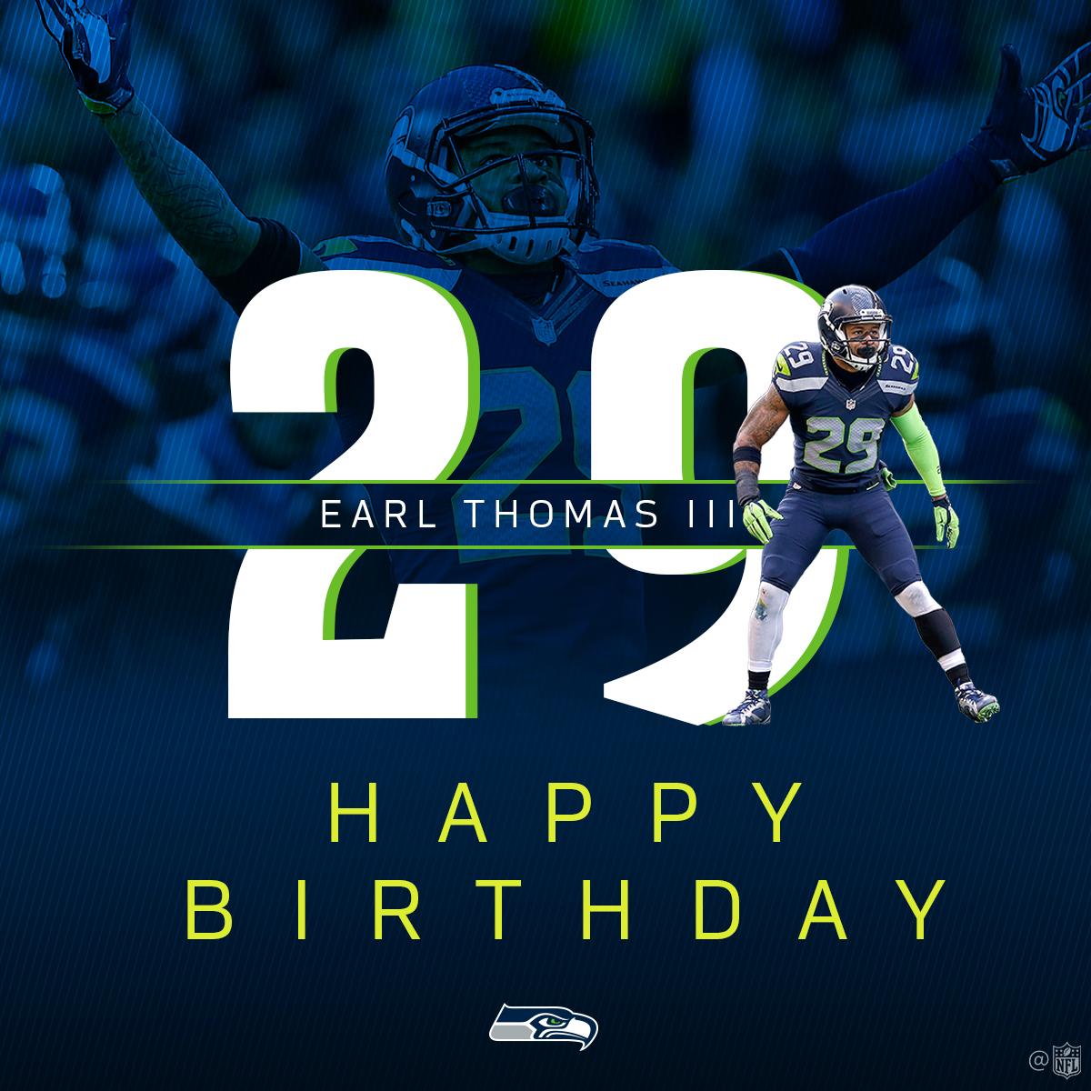 3x All-Pro. 6x Pro Bowler. And a SuperBowl champion.

Let\s all wish Earl_Thomas a HAPPY BIRTHDAY! 