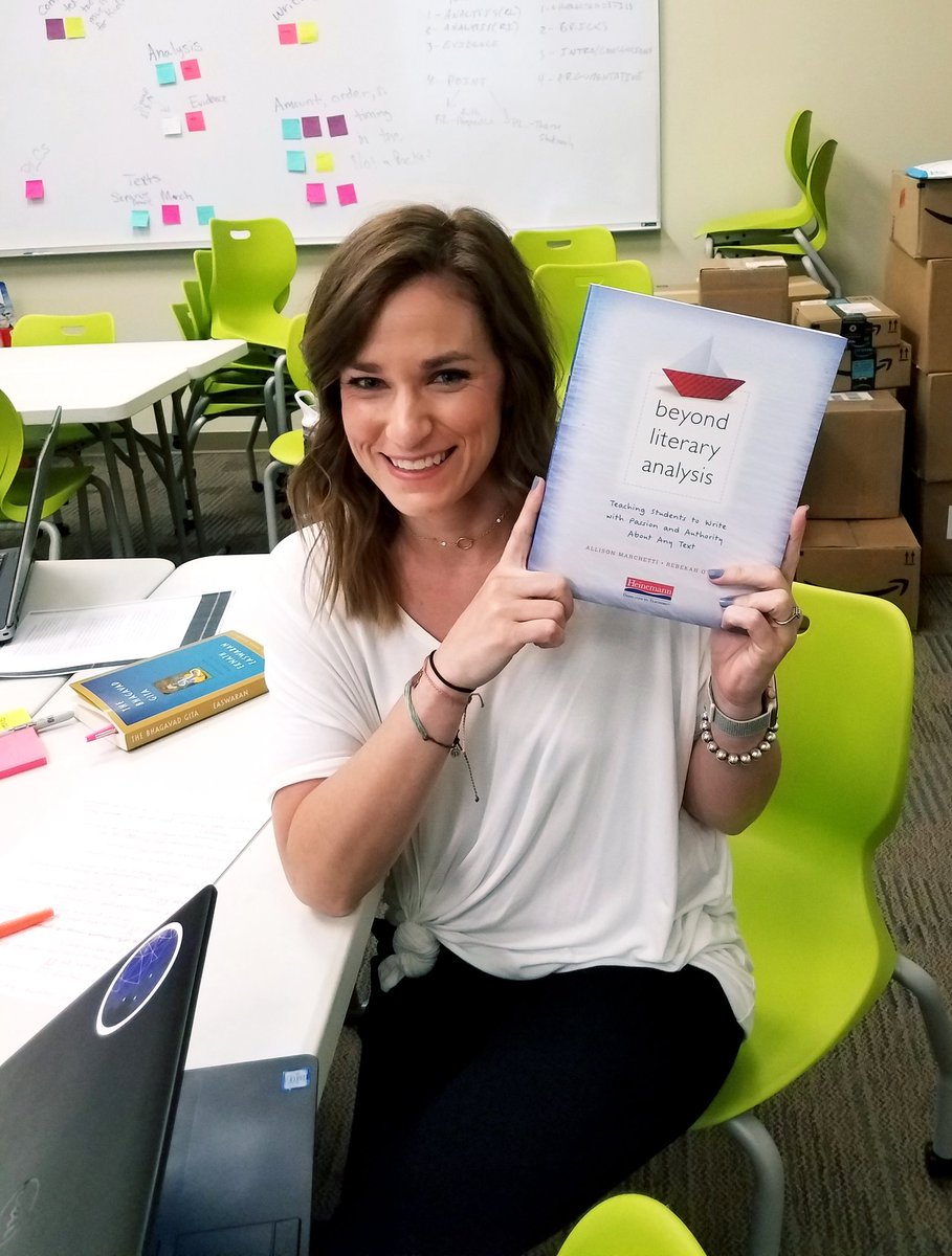 brenmcelf's tweet photo. Shannon won a book at our 7th grade ELA day! Now she gets to lead a PLC book study. (kidding)  @tlkincy @AllisonMarchett @RebekahODell1 https://t.co/uFvKRoSKJX